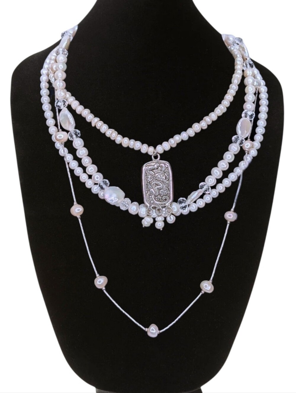 Pearl Necklaces Lot Genuine Freshwater Strands Statement Bundle Baroque & Round
